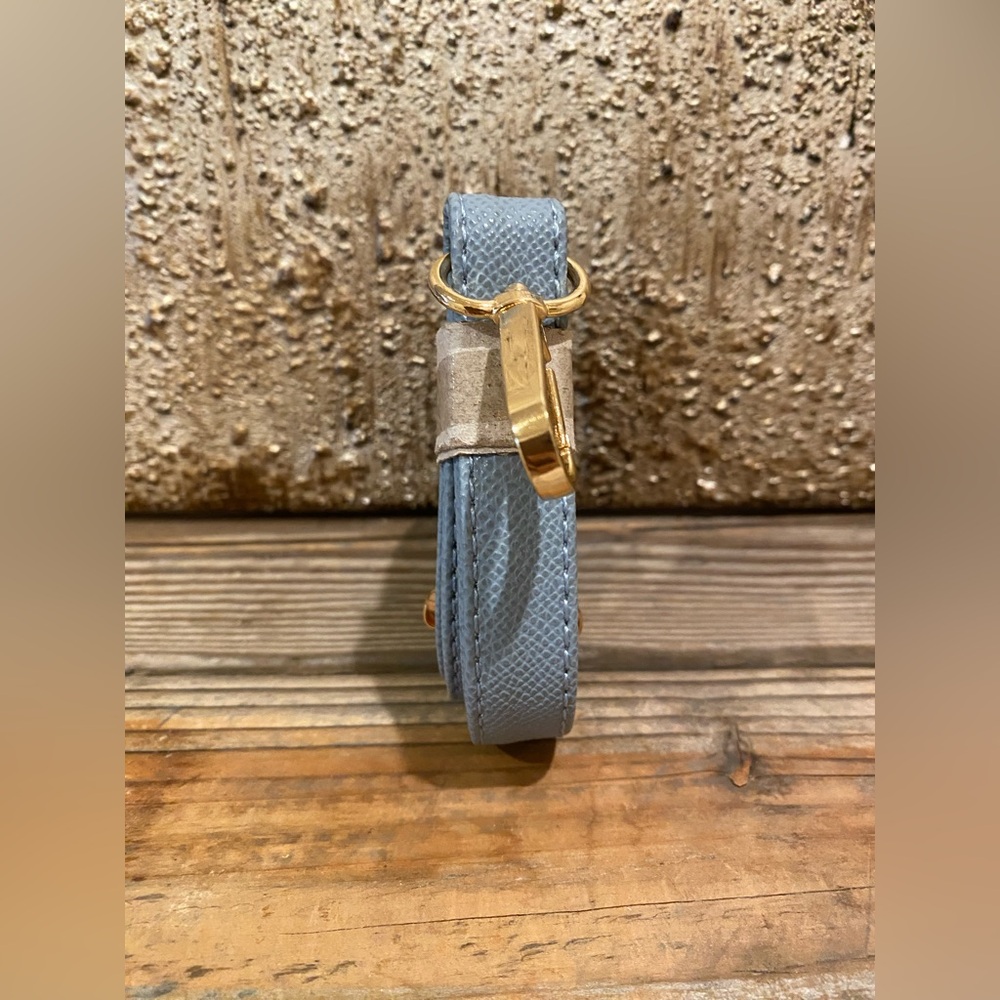 NWT Baby Blue Jeans shoulder bag leather adjustable strap w/gold tone hardware - Picture 4 of 6